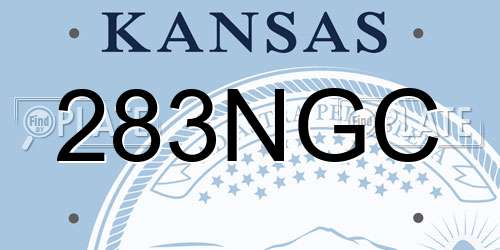 283NGC Kansas License Plate