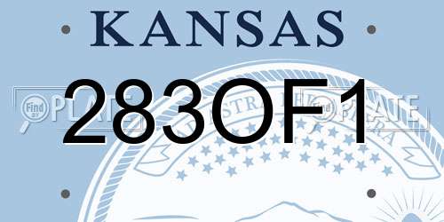 283OF1 Kansas License Plate