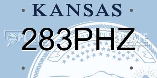 283PHZ Kansas License Plate