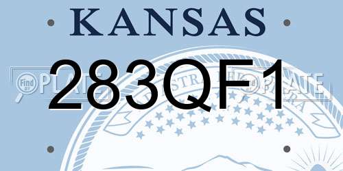 283QF1 Kansas License Plate
