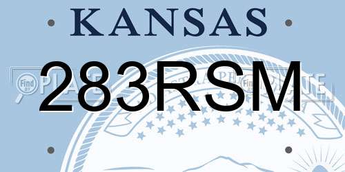 283RSM Kansas License Plate