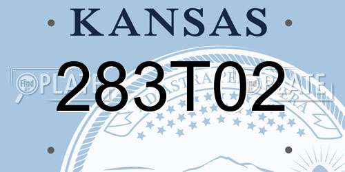 283T02 Kansas License Plate