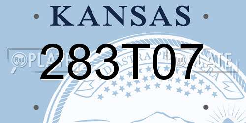 283T07 Kansas License Plate