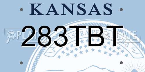 283TBT Kansas License Plate