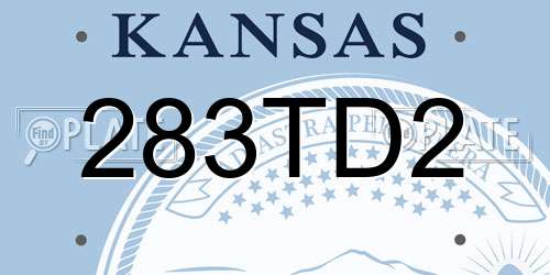 283TD2 Kansas License Plate