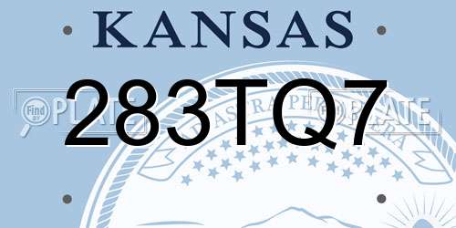 283TQ7 Kansas License Plate