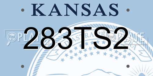 283TS2 Kansas License Plate