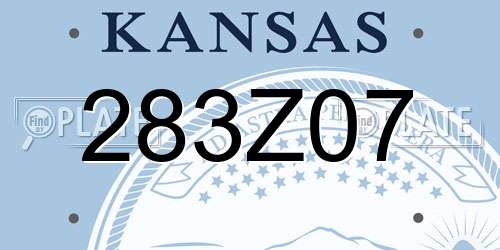 283Z07 Kansas License Plate