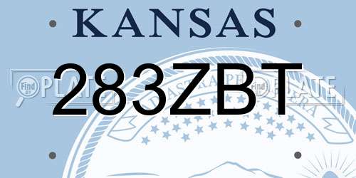 283ZBT Kansas License Plate
