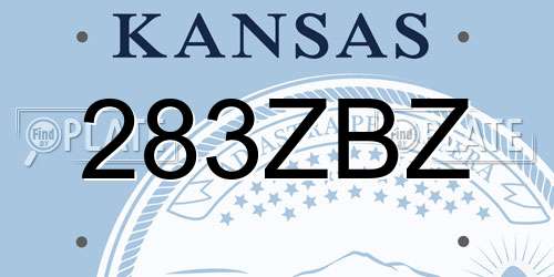 283ZBZ Kansas License Plate