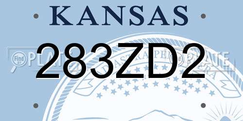 283ZD2 Kansas License Plate