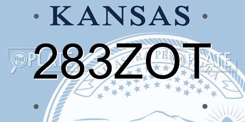 283ZOT Kansas License Plate