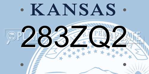 283ZQ2 Kansas License Plate