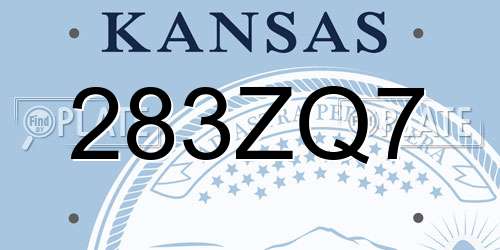 283ZQ7 Kansas License Plate
