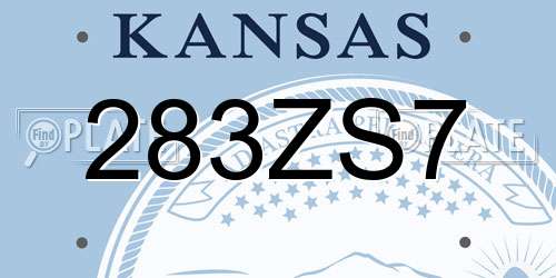 283ZS7 Kansas License Plate