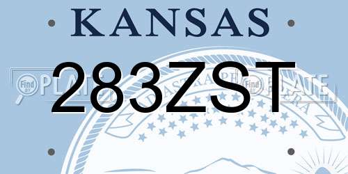 283ZST Kansas License Plate