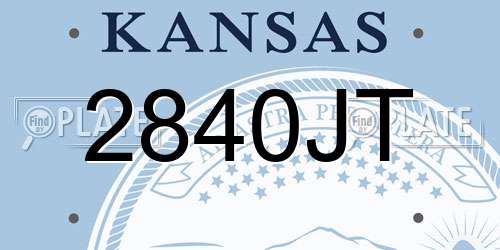 2840JT Kansas License Plate
