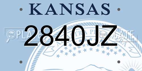2840JZ Kansas License Plate