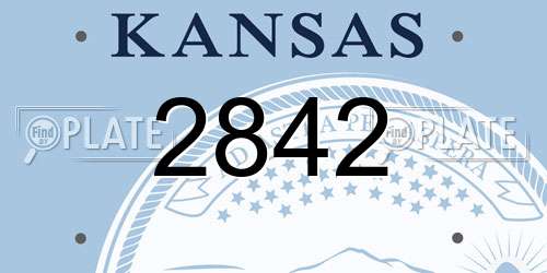 2842 Kansas License Plate