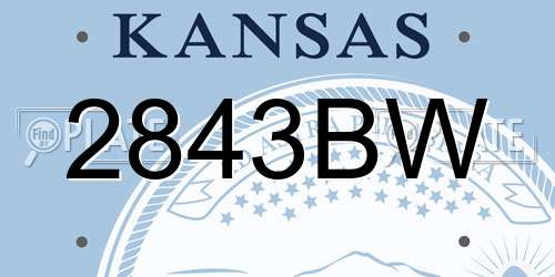 2843BW Kansas License Plate