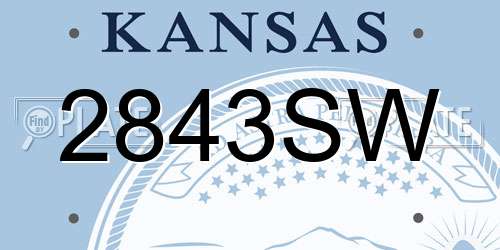 2843SW Kansas License Plate
