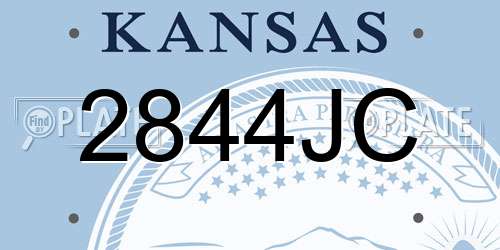 2844JC Kansas License Plate