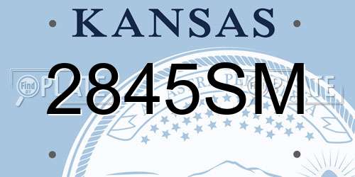 2845SM Kansas License Plate