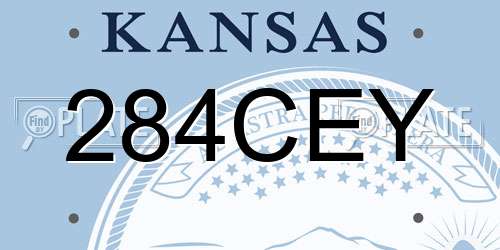 284CEY Kansas License Plate