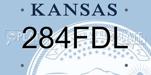 284FDL Kansas License Plate