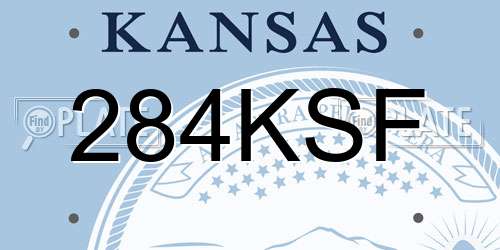 284KSF Kansas License Plate