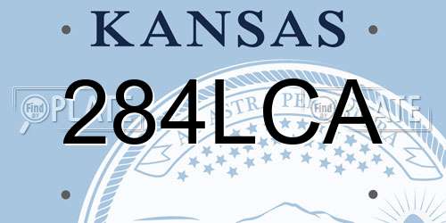 284LCA Kansas License Plate
