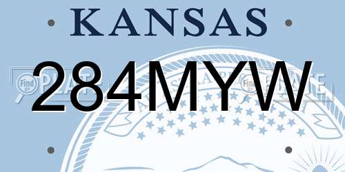 284MYW Kansas License Plate