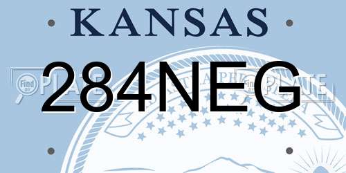 284NEG Kansas License Plate