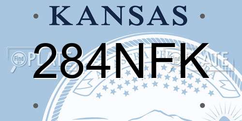 284NFK Kansas License Plate