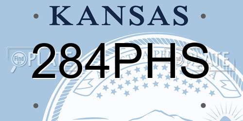 284PHS Kansas License Plate