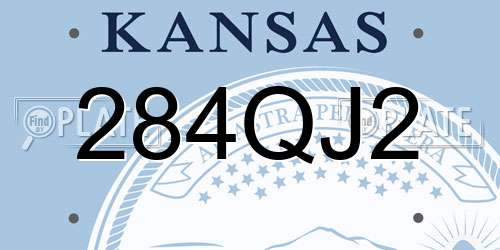 284QJ2 Kansas License Plate