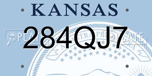 284QJ7 Kansas License Plate