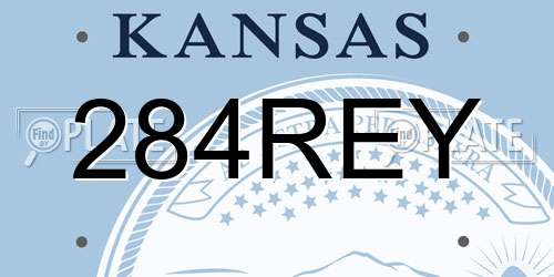 284REY Kansas License Plate