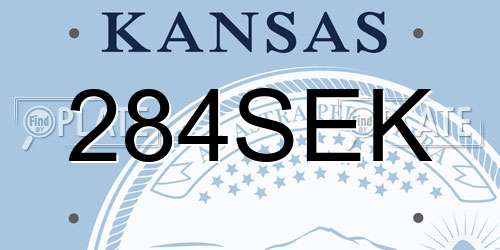 284SEK Kansas License Plate