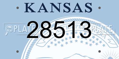 28513 Kansas License Plate