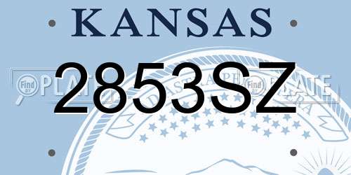 2853SZ Kansas License Plate