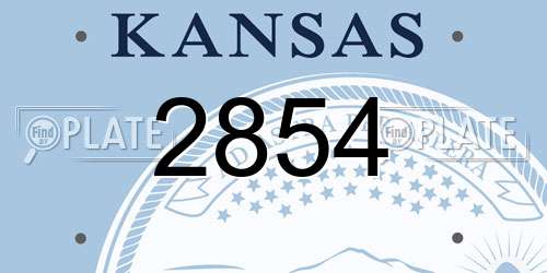 2854 Kansas License Plate
