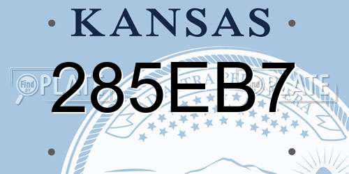 285EB7 Kansas License Plate