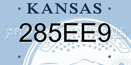 285EE9 Kansas License Plate