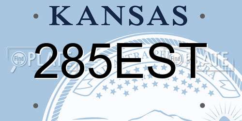 285EST Kansas License Plate