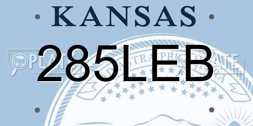 285LEB Kansas License Plate