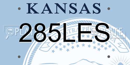 285LES Kansas License Plate