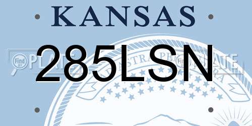 285LSN Kansas License Plate
