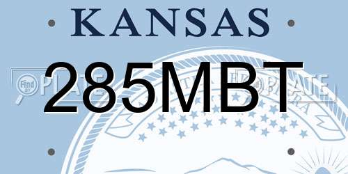 285MBT Kansas License Plate