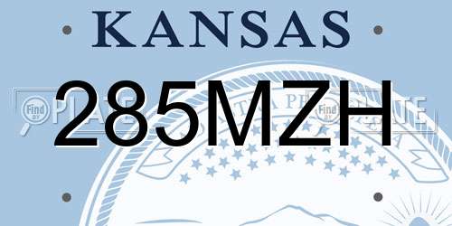 285MZH Kansas License Plate